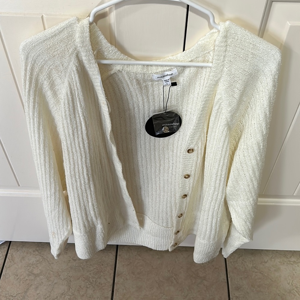 Mittoshop white cardi L